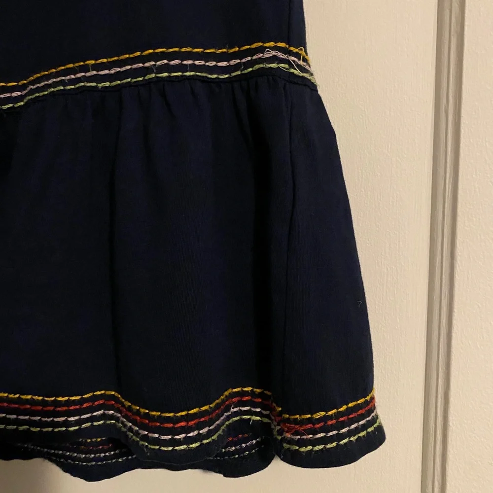 Maeve by Anthropologie Chamonix Embroidered Swing Top Navy Size XS